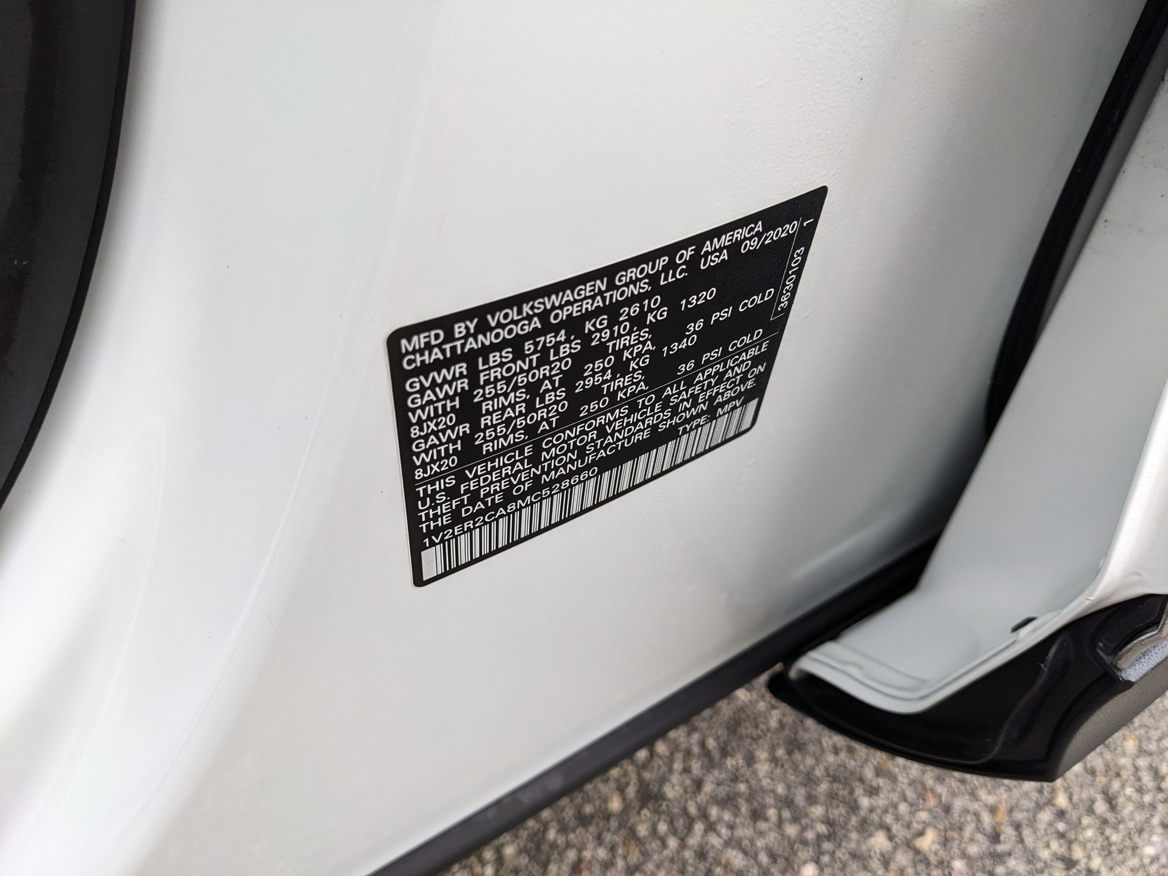 2021 Volkswagen Atlas 3.6L V6 SEL